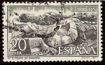 Stamps : Europe : Spain :  Monasterio de San Pedro de Cardeña - Sepulcros del Cid y dona Jimena