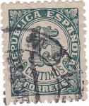 Stamps Spain -  Cifra. 15 centimos. República Española