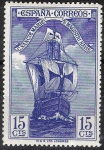 Stamps Spain -  537 Descubrimiento de América. Nao Santa María.