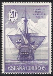 Stamps Spain -  538 Descubrimiento de América. Nao Santa María.