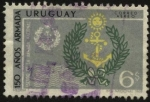 Stamps Uruguay -  Escudo de la armada uruguaya. 150 años de la armada.