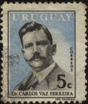 Stamps Uruguay -  Dr. Carlos Vaz Ferreira. Destacado filósofo uruguayo. 1872-1958 