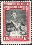 Stamps Chile -  CENTENARIO DE BERNARDO OHIGGINS
