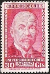 Stamps Chile -  UNIVERSIDAD DE CHILE - V. LETELIER