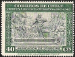Stamps Chile -  CENTENARIO DE BERNARDO OHIGGINS - ABDICACION DE OHIGGINS 