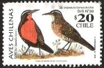 Stamps Chile -  AVES CHILENAS - LOICA