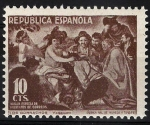 Stamps : Europe : Spain :  30 Beneficencia. Borrachos, de Velázquez.