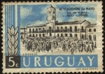 Stamps Uruguay -  150 años de la revolución de Mayo de 1810. Antiguo Cabildo de Buenos Aires , fue el escenario de la 