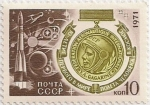 Stamps Russia -  Medalla de Gagarin, naves y planetas