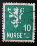 Stamps Norway -  Leon Rampante. Correo postal
