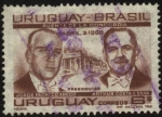 Sellos del Mundo : America : Uruguay : Puente de la concordia Uruguay-Brasil. Presidentes Jorge Pacheco Areco y Arthur Costa E. Silva.