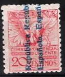 Stamps Spain -  603 Alfonso XIII ( Pegaso sobrecargado)