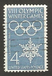Stamps United States -  VIII juegos olimpicos de invierno, California 1960