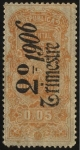 Stamps : America : Uruguay :  Timbre impuesto 2do. trimestre 1906.