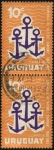 Stamps Uruguay -  Homenaje al velero Alférez Cámpora en su vuelta al mundo.