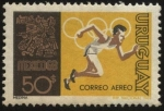 Stamps Uruguay -  Olimpíadas México 68. Velocista.