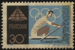 Stamps Uruguay -  Olimpíadas México 68. Remo.