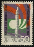 Sellos de America - Uruguay -  Torre de los homenajes del monumento histórico del futbol Estadio Centenario de Montevideo. Homenaje
