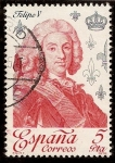 Stamps Spain -  Reyes de España - Casa de Borbon. Felipe V