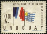 Sellos de America - Uruguay -  Banderas de Francia y Uruguay. Visita del presidente de Francia, Charles De Gaulle año 1964.