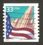 Stamps United States -  bandera y oficinas