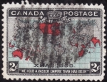 Stamps : America : Canada :  MAPA IMPERIO BRITÁNICO