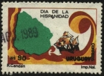 Stamps : America : Uruguay :  Carabela de Colón. Día de la hispanidad.