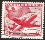 Stamps Chile -  LINEA AEREA NACIONAL - BANDERA
