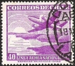 Stamps Chile -  LINEA AEREA NACIONAL - LAGO