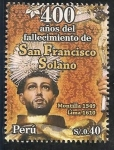 Stamps America - Peru -  400 años del Fallecimiento de San Francisco Solano, Montilla 1549 - Lima 1610