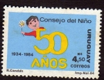 Stamps : America : Uruguay :  50 años del Consejo del niño