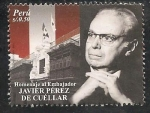 Stamps America - Peru -  Homenaje al Embajador Javier Pérez de Cuellar