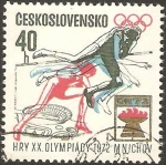 Stamps : Europe : Czechoslovakia :  olimpiadas en munich, atletismo