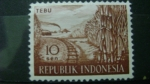 Stamps : Asia : Indonesia :  Locomotora de vapor