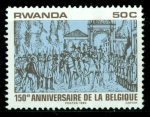 Stamps : Africa : Rwanda :  150º aniv. Bélgica