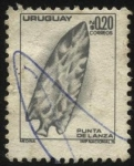 Stamps Uruguay -  Arqueología Nacional. Punta de lanza de piedra, indígena.