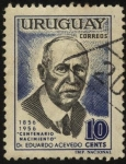 Sellos de America - Uruguay -  100 años del nacimiento del Dr. Eduardo Acevedo 1856 - 1948. Abogado, historiador y político. 