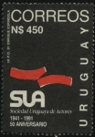 Stamps Uruguay -  50 años de SUA. Sociedad Uruguaya de Actores. 