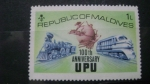 Stamps : Asia : Maldives :  Centenario de la U.P.U.
