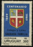 Sellos del Mundo : America : Uruguay : 100 años del Colegio y Liceo Sagrada Familia de Montevideo.