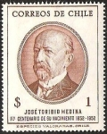 Stamps Chile -  JOSE TORIBIO MEDINA - 1° CENTENARIO DE SU NACIMIENTO