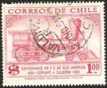 Sellos de America - Chile -  CENTENARIO 1ER FERROCARRIL DE SUD AMERICA - COPIAPO A CALDERA