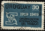 Stamps Uruguay -  50 años de creación de la OIT. Organización Nacional del Trabajo.