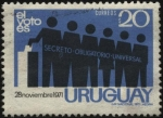 Sellos de America - Uruguay -  El voto es secreto - obligatorio - universal. Elecciones nacionales 28 de noviembre de 1971.