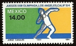 Stamps Mexico -  Juegos Olímpicos XXIII, Verano, Los Ángeles 1984 -- Lanzamiento de Disco 