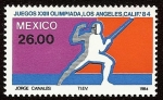 Stamps : America : Mexico :  Juegos Olímpicos XXIII, Verano, Los Ángeles 1984 -- Esgrima