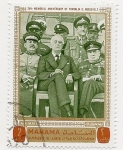 Stamps : Asia : Bahrain :  25 Aniv. de F. D. Rooselvelt