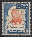 Stamps : Africa : Sudan :  RINOCERONTE LLEVANDO EL GLOBO.