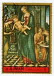 Stamps United Arab Emirates -  Virgen con el Niño de Lippi