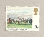 Stamps United Kingdom -  Ensillando a Mahmoud para el Derby de 1936